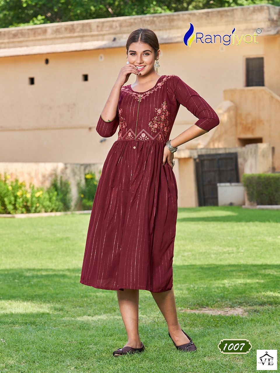 Rangjyot Gracia Vol 2 Cotton Lurex Wholesale Kurtis Catalog — Wholesale Kurtis, MPA wholesale from Surat - Gallery Image 5