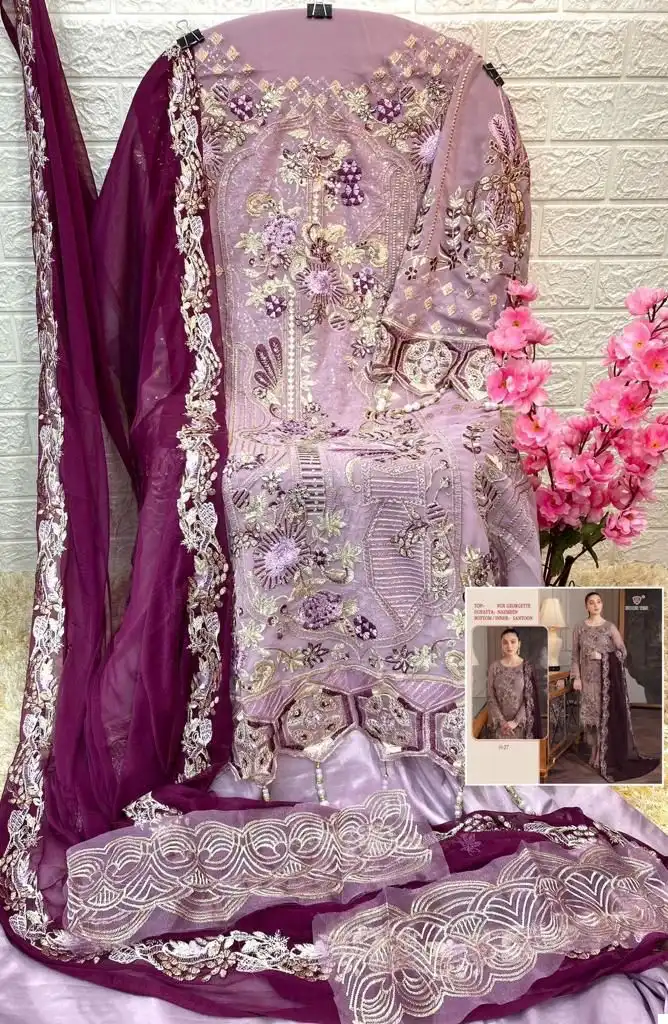 Hoor Tex H-27 Faux Georgette Wholesale Pakistani Suit Catalog — Wholesale Salwar Suits, MPA wholesale from Surat - Gallery Image 10