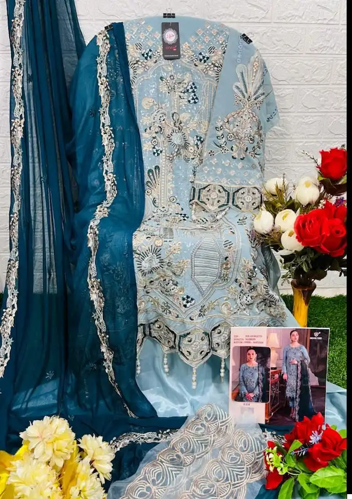 Hoor Tex H-27 Faux Georgette Wholesale Pakistani Suit Catalog — Wholesale Salwar Suits, MPA wholesale from Surat - Gallery Image 6
