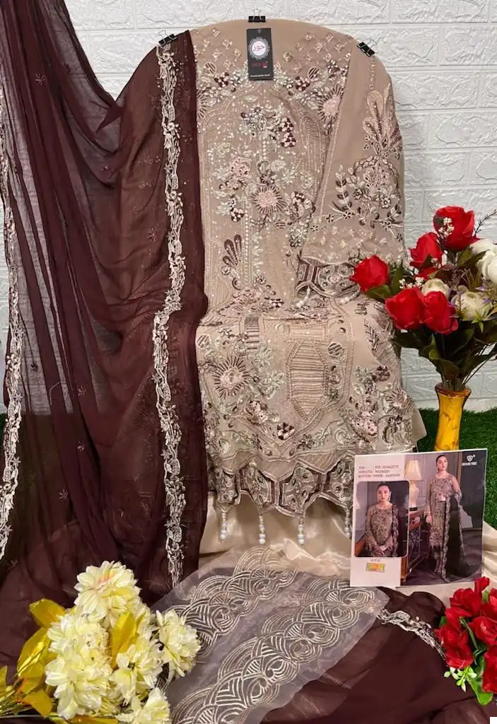 Hoor Tex H-27 Faux Georgette Wholesale Pakistani Suit Catalog — Wholesale Salwar Suits, MPA wholesale from Surat - Gallery Image 8