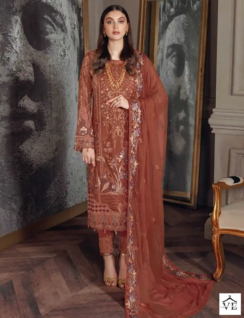 Hoor Tex H-35 Faux Georgette Wholesale Pakistani Suit — Wholesale Salwar Suits, MPA wholesale from Surat — view 1