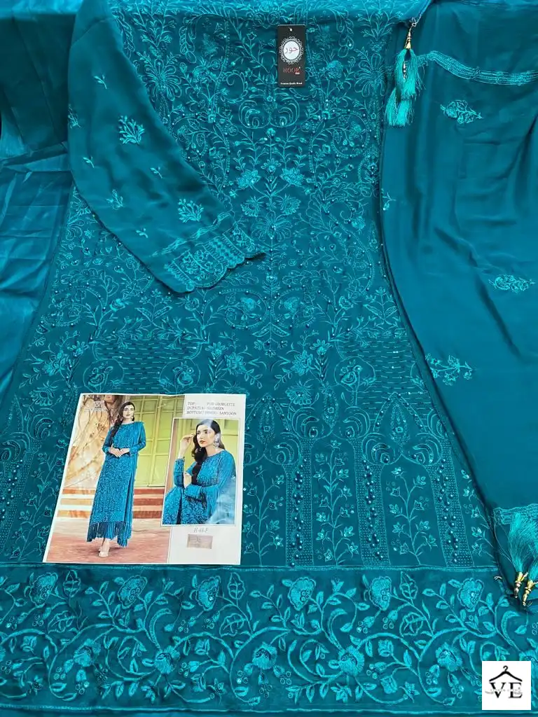 Hoor Tex H 44 Foux Georgette Wholesale Pakistani Salwar Suit Catalog — Wholesale Salwar Suits, MPA wholesale from Surat - Gallery Image 10