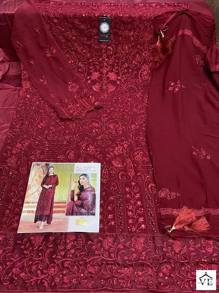 Hoor Tex H 44 Foux Georgette Wholesale Pakistani Salwar Suit Catalog — Wholesale Salwar Suits, MPA wholesale from Surat - Gallery Image 7