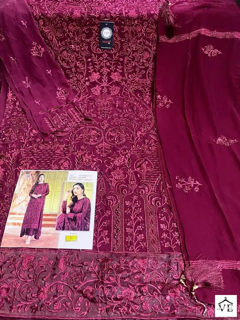 Hoor Tex H 44 Foux Georgette Wholesale Pakistani Salwar Suit Catalog — Wholesale Salwar Suits, MPA wholesale from Surat - Gallery Image 9