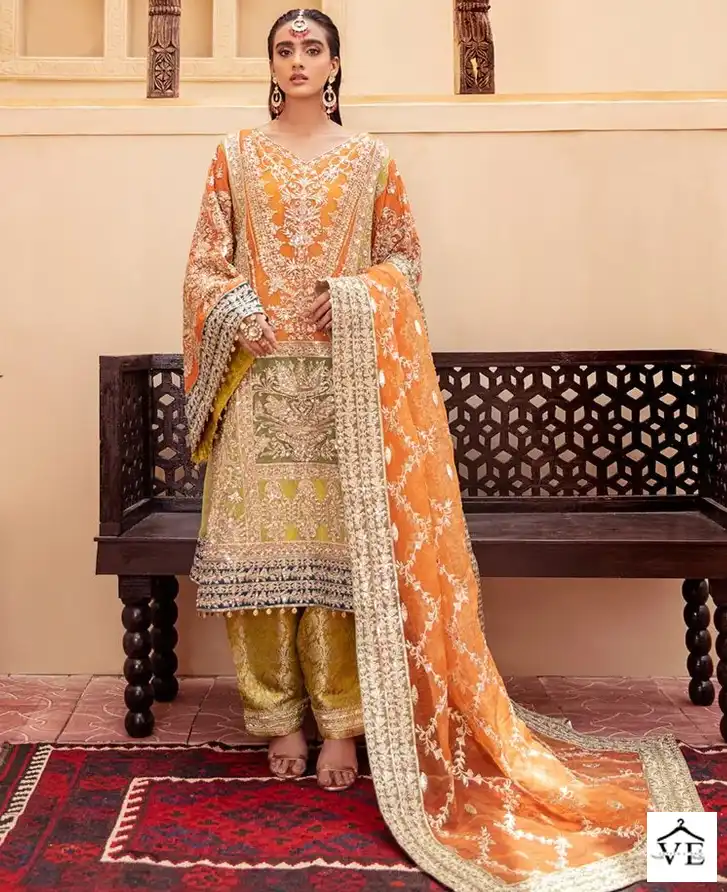 Hoor Tex H-48 Organza Wholesale Pakistani Suit — Wholesale Salwar Suits, MPA wholesale from Surat — view 1