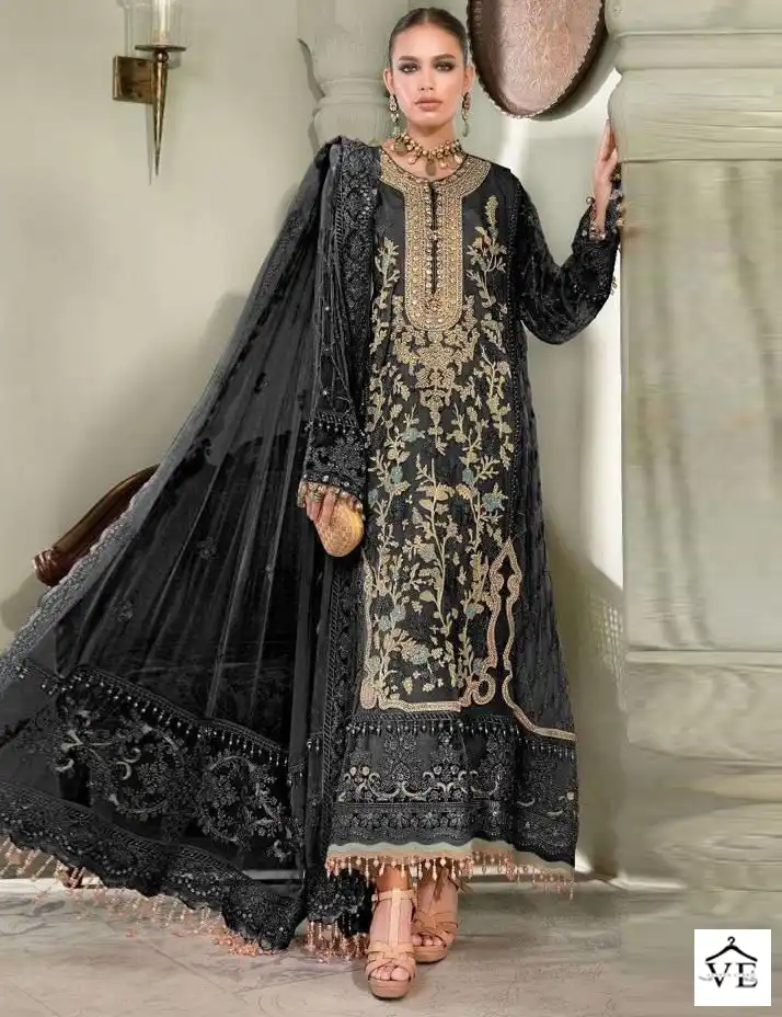Hoor Tex H-55 Faux Georgette Wholesale Pakistani Suit Catalog — Wholesale Salwar Suits, MPA wholesale from Surat — view 1