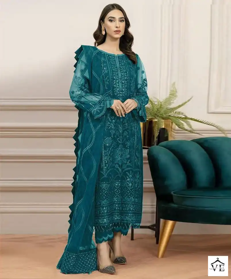 Hoor Tex H-65 C Faux Georgette Wholesale Pakistani Suit — Wholesale Salwar Suits, MPA wholesale from Surat — view 1