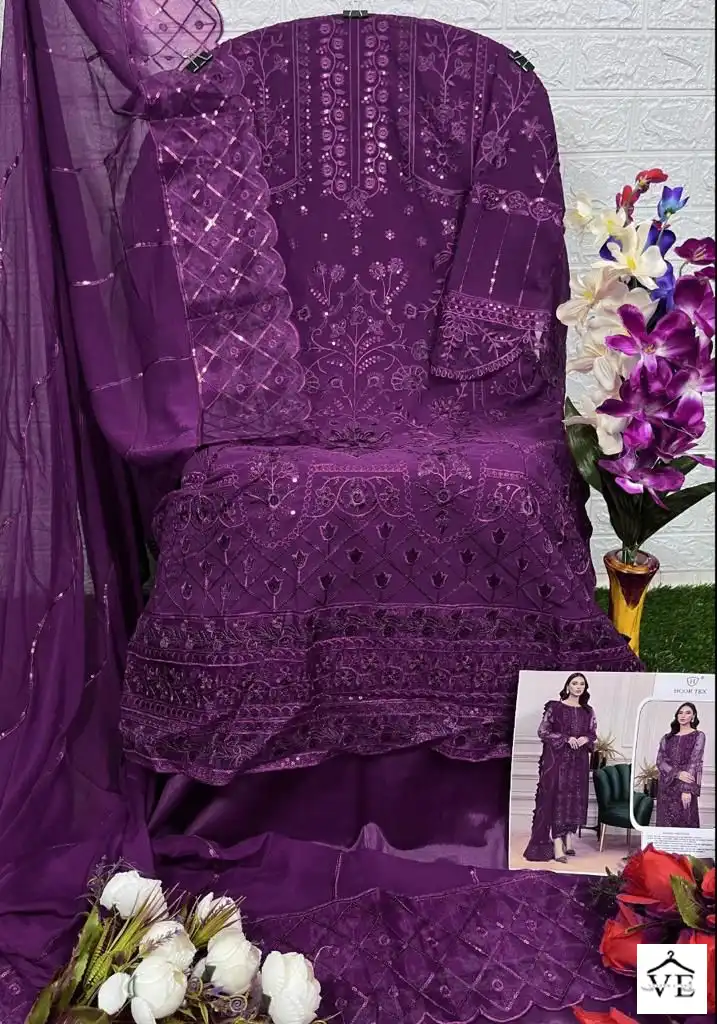 Hoor Tex H-65 B Faux Georgette Wholesale Pakistani Suit — Wholesale Salwar Suits, MPA wholesale from Surat — view 2