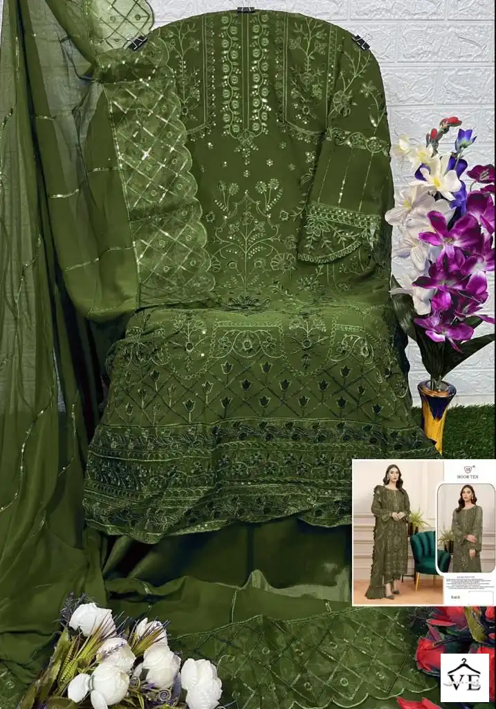Hoor Tex H-65 D Faux Georgette Wholesale Pakistani Suit — Wholesale Salwar Suits, MPA wholesale from Surat — view 2