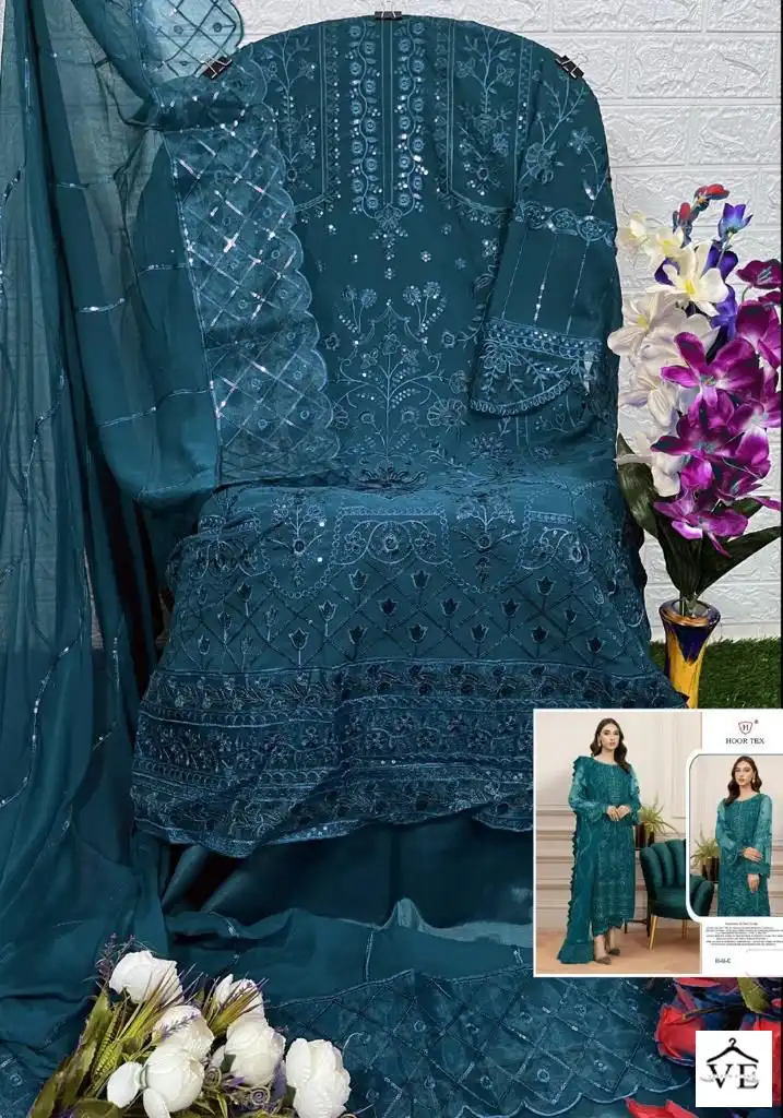 Hoor Tex H-65 C Faux Georgette Wholesale Pakistani Suit — Wholesale Salwar Suits, MPA wholesale from Surat — view 2