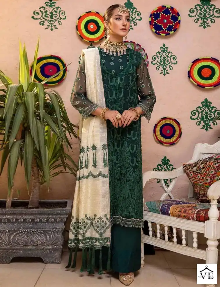 Hoor Tex H-81 Faux Georgette Wholesale Pakistani Suit — Wholesale Salwar Suits, MPA wholesale from Surat — view 1