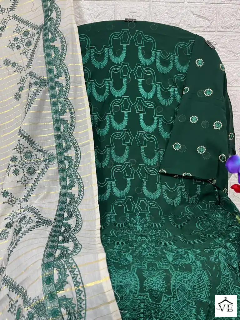 Hoor Tex H-81 Faux Georgette Wholesale Pakistani Suit — Wholesale Salwar Suits, MPA wholesale from Surat - Gallery Image 2