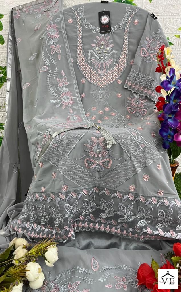 Hoor Tex H 87 Foux Georgette Wholesale Pakistani Salwar Suit Catalog — Wholesale Salwar Suits, MPA wholesale from Surat - Gallery Image 13