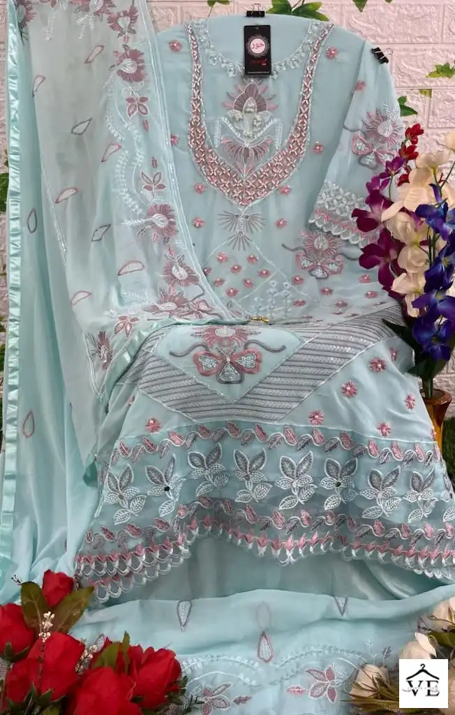 Hoor Tex H-87 Organza Wholesale Pakistani Suits Catalog — Wholesale Salwar Suits, MPA wholesale from Surat - Gallery Image 22