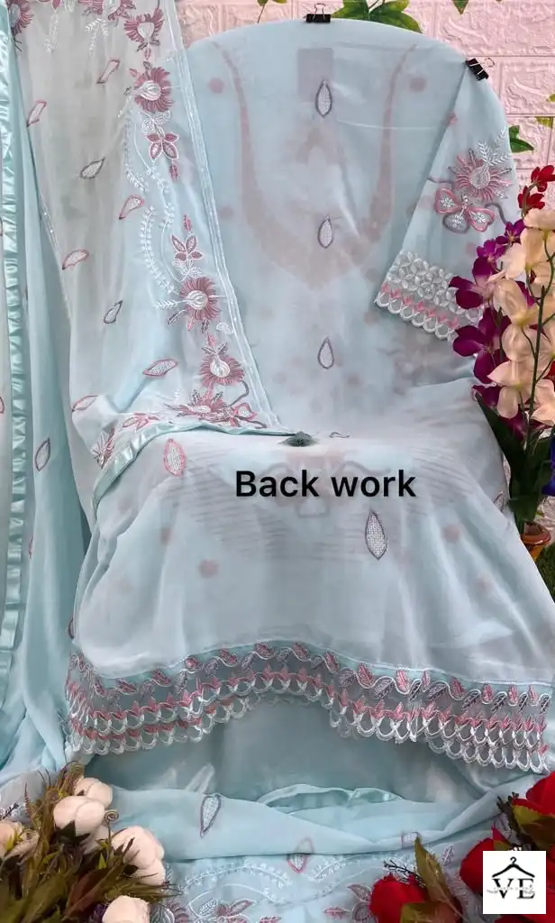 Hoor Tex H-87 Organza Wholesale Pakistani Suits Catalog — Wholesale Salwar Suits, MPA wholesale from Surat - Gallery Image 23