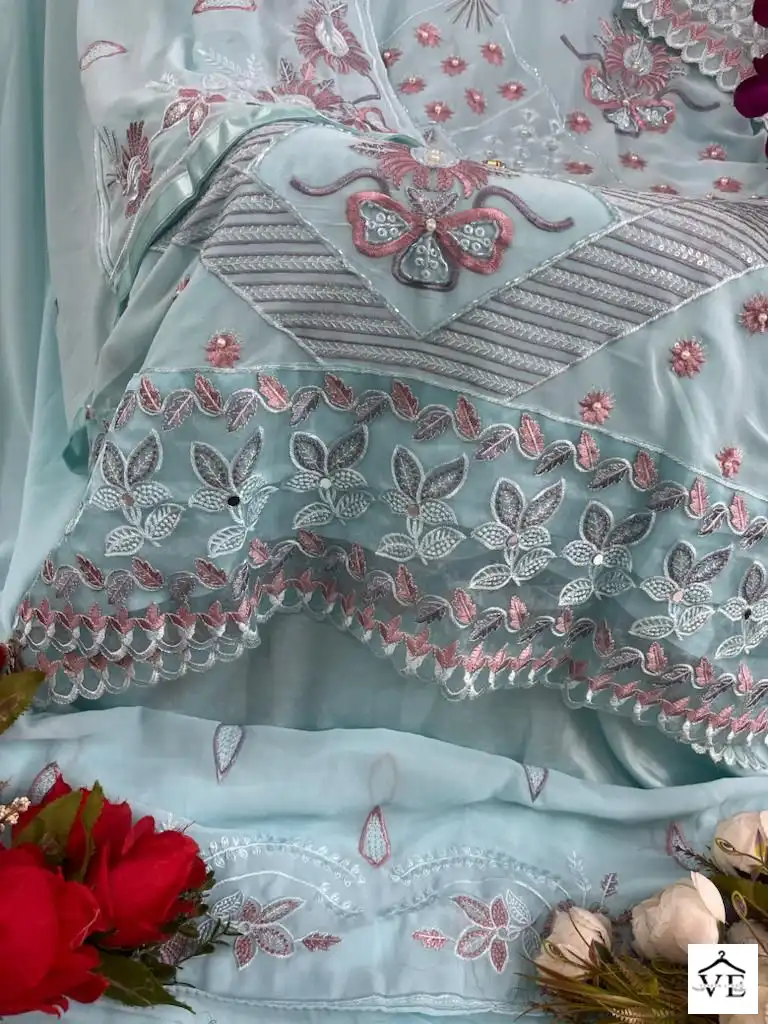 Hoor Tex H-87 Organza Wholesale Pakistani Suits Catalog — Wholesale Salwar Suits, MPA wholesale from Surat — view 24