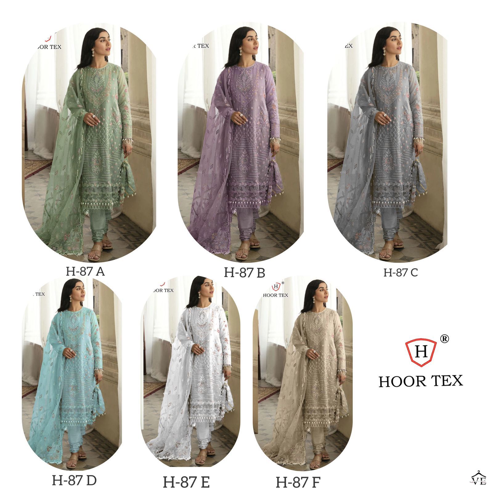 Hoor Tex H 87 Foux Georgette Wholesale Pakistani Salwar Suit Catalog — Wholesale Salwar Suits, MPA wholesale from Surat — view 25