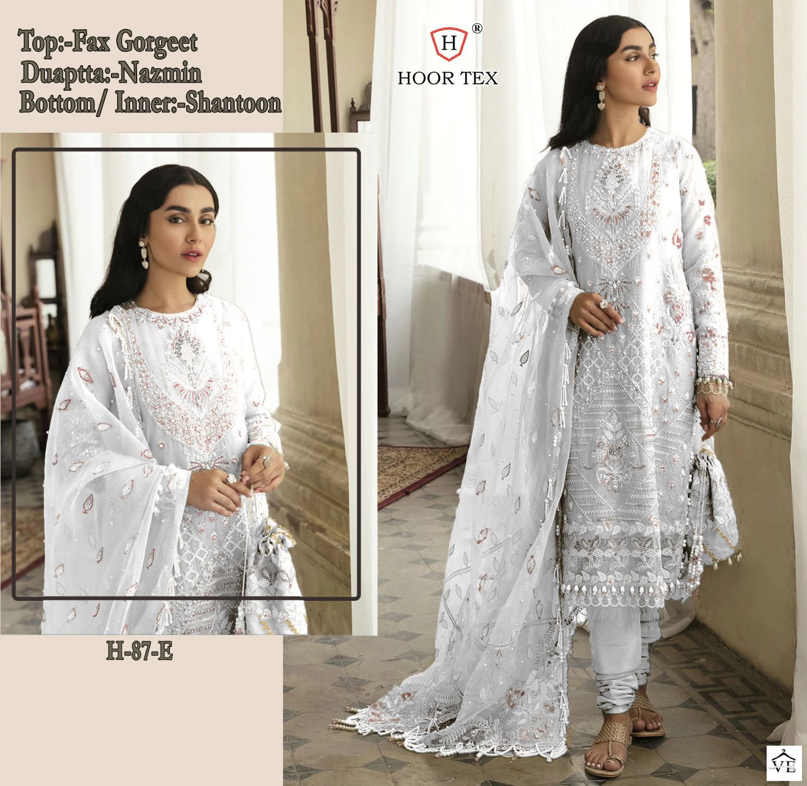 Hoor Tex H 87 Foux Georgette Wholesale Pakistani Salwar Suit Catalog — Wholesale Salwar Suits, MPA wholesale from Surat - Gallery Image 5