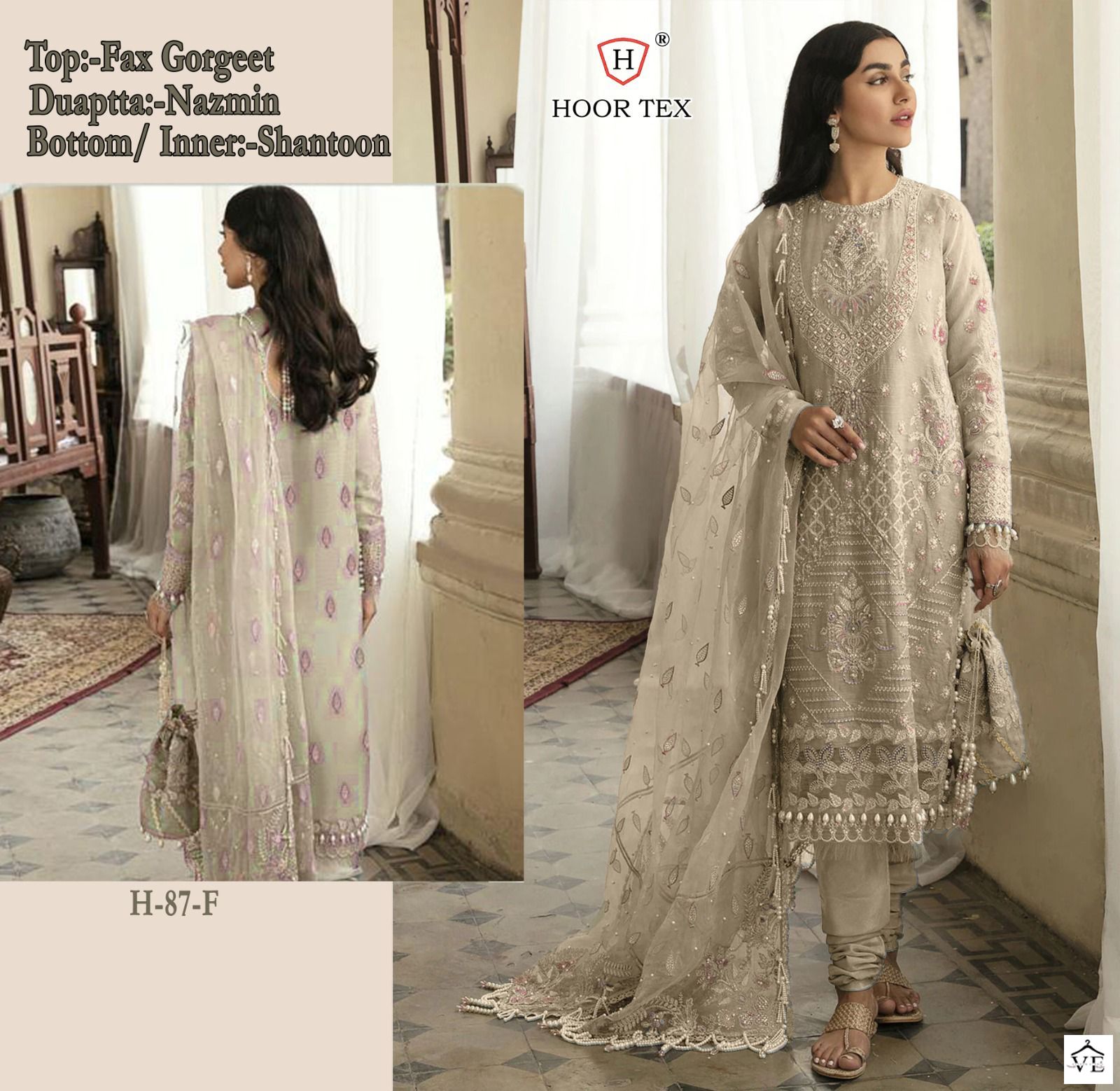 Hoor Tex H 87 Foux Georgette Wholesale Pakistani Salwar Suit Catalog — Wholesale Salwar Suits, MPA wholesale from Surat - Gallery Image 6