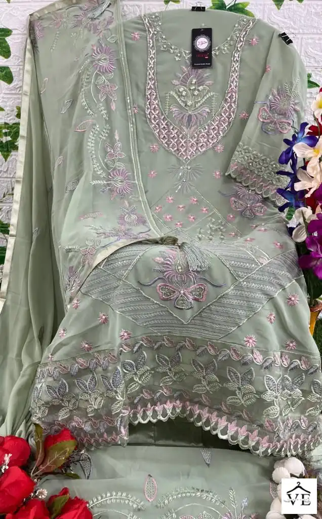 Hoor Tex H-87 Organza Wholesale Pakistani Suits Catalog — Wholesale Salwar Suits, MPA wholesale from Surat - Gallery Image 6