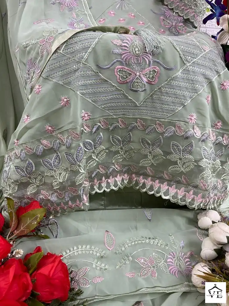 Hoor Tex H-87 Organza Wholesale Pakistani Suits Catalog — Wholesale Salwar Suits, MPA wholesale from Surat - Gallery Image 8