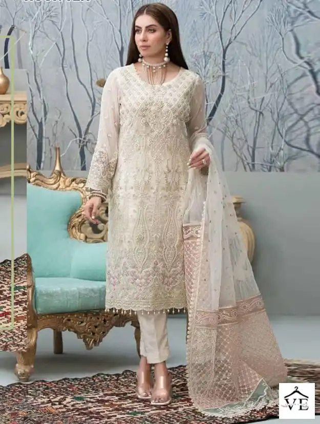 Hoor Tex H-91 Faux Georgette Wholesale Pakistani Salwar Suit — Wholesale Salwar Suits, MPA wholesale from Surat — view 1