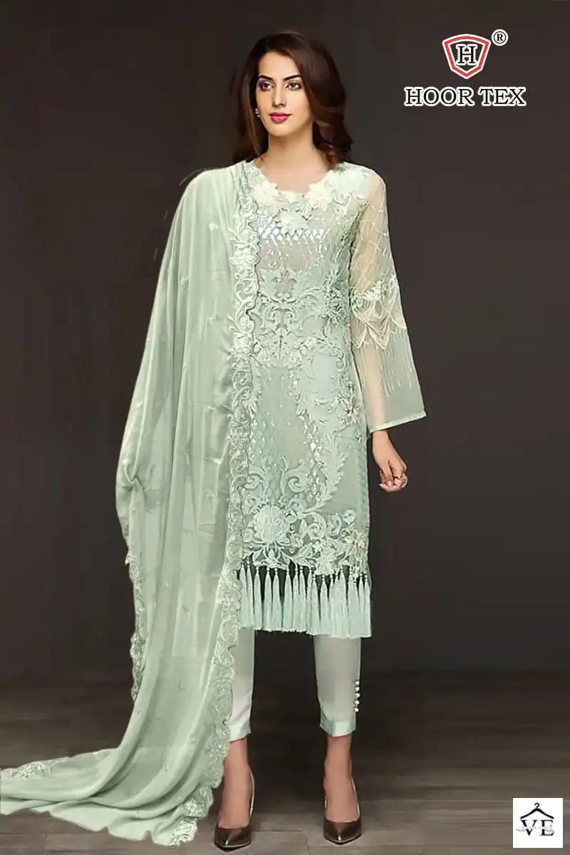 Hoor Tex H-92 Faux Georgette Wholesale Pakistani Salwar Suit Catalog — Wholesale Salwar Suits, MPA wholesale from Surat - Gallery Image 3