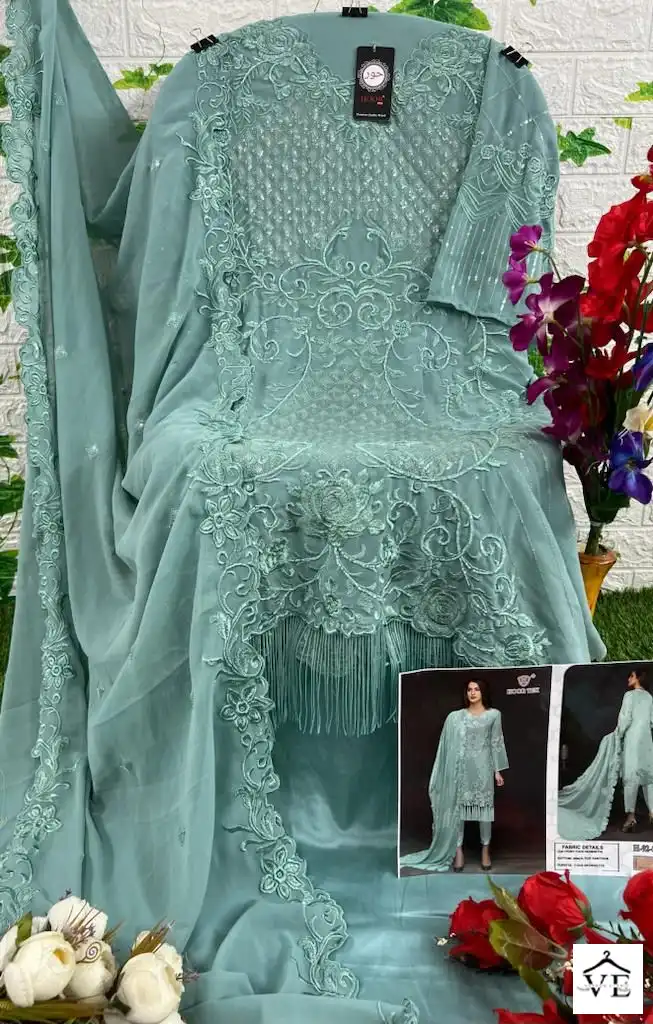 Hoor Tex H-92 Faux Georgette Wholesale Pakistani Salwar Suit Catalog — Wholesale Salwar Suits, MPA wholesale from Surat - Gallery Image 9