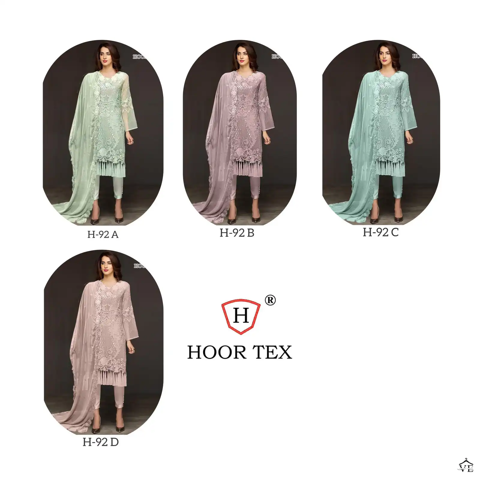 Hoor Tex H-92 Faux Georgette Wholesale Pakistani Salwar Suit Catalog — Wholesale Salwar Suits, MPA wholesale from Surat — view 17