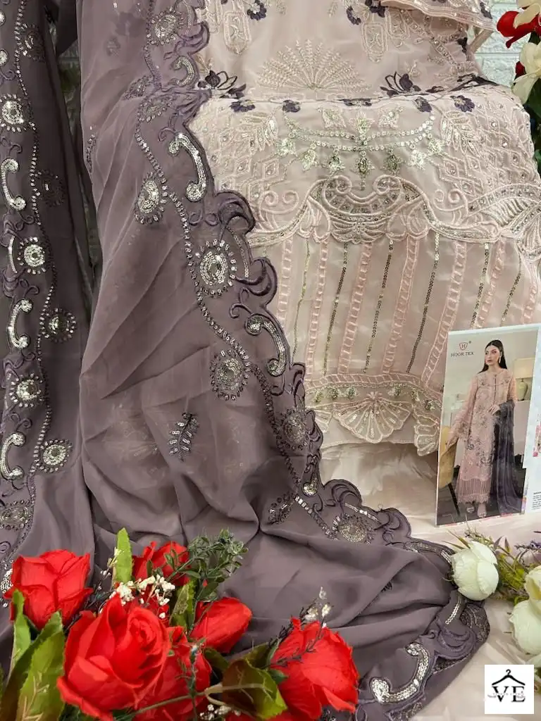 Hoor Tex H-93 Faux Georgette Wholesale Pakistani Suit Catalog — Wholesale Salwar Suits, MPA wholesale from Surat - Gallery Image 12