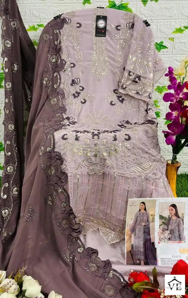 Hoor Tex H-93 Faux Georgette Wholesale Pakistani Suit Catalog — Wholesale Salwar Suits, MPA wholesale from Surat - Gallery Image 5