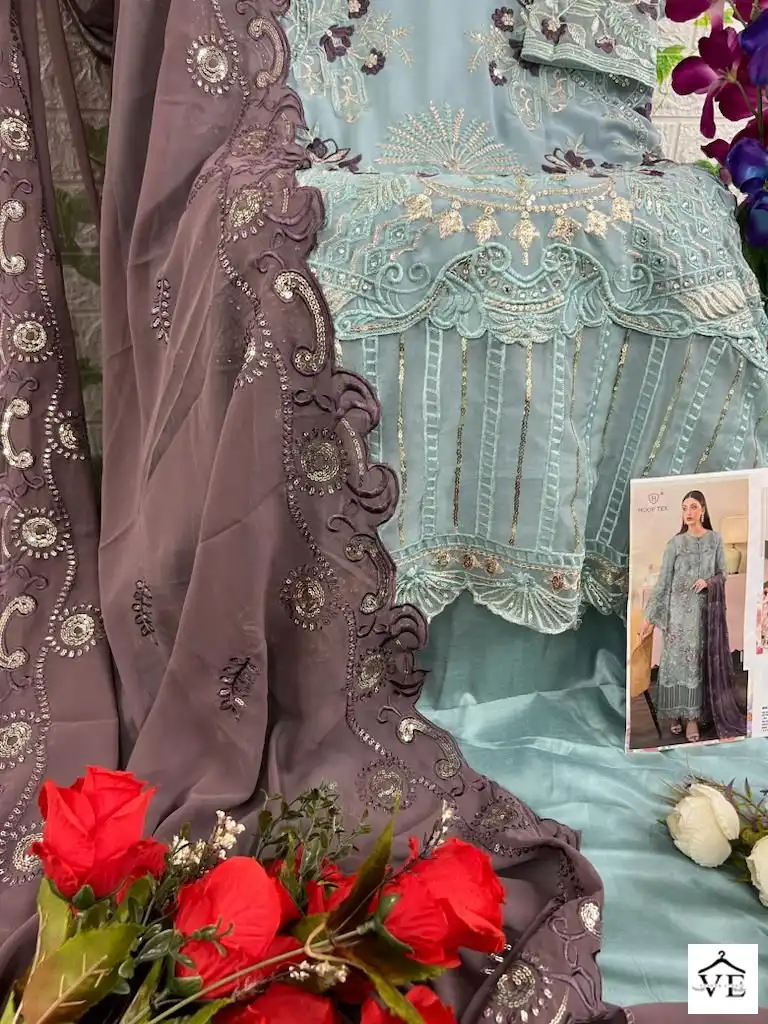 Hoor Tex H-93 Faux Georgette Wholesale Pakistani Suit Catalog — Wholesale Salwar Suits, MPA wholesale from Surat - Gallery Image 8