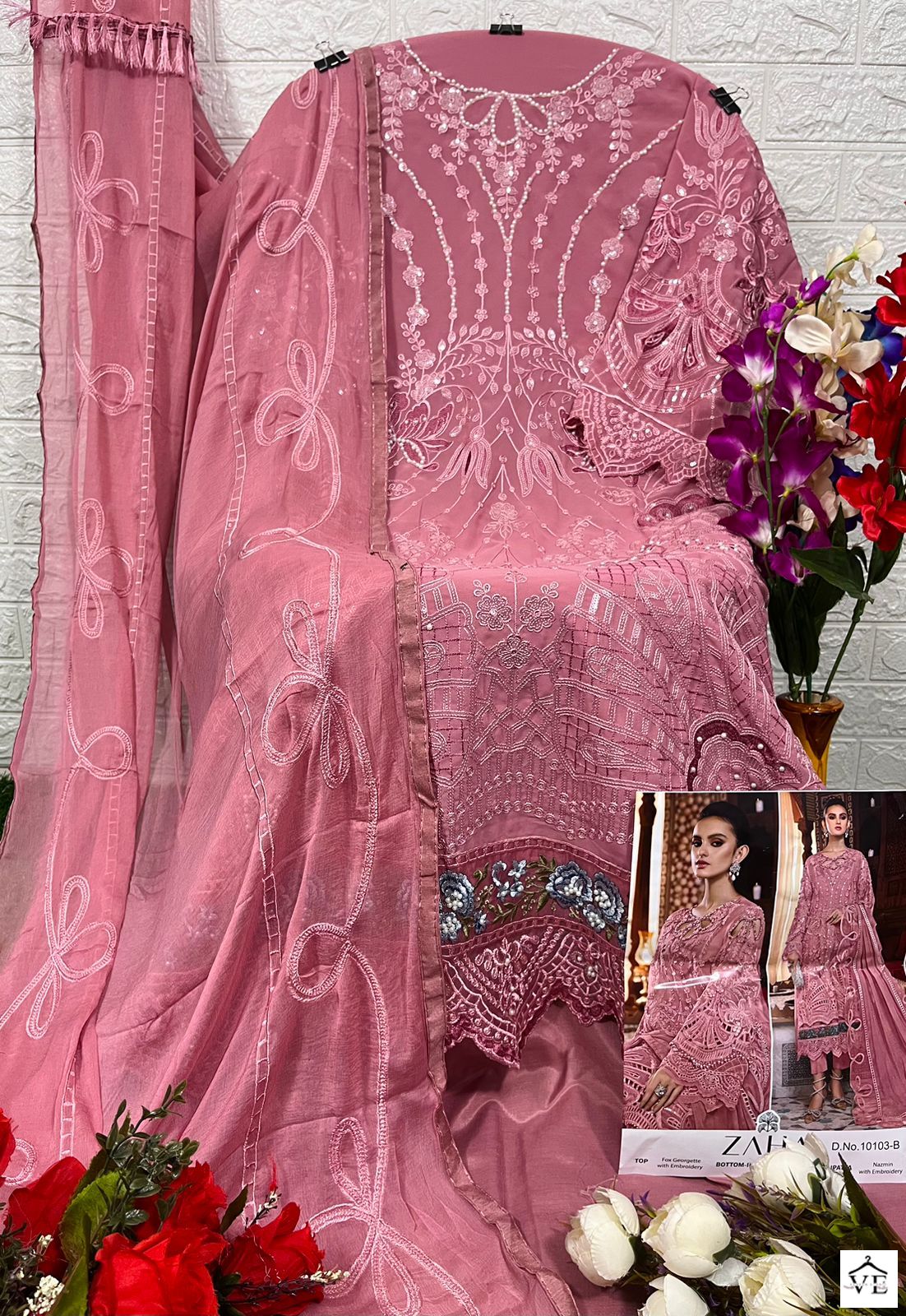 Zaha Habeeba Vol 1 Georgette Wholesale Pakistani Salwar Suit Catalog — Wholesale Salwar Suits, Eba Lifestyle wholesale from Surat - Gallery Image 9