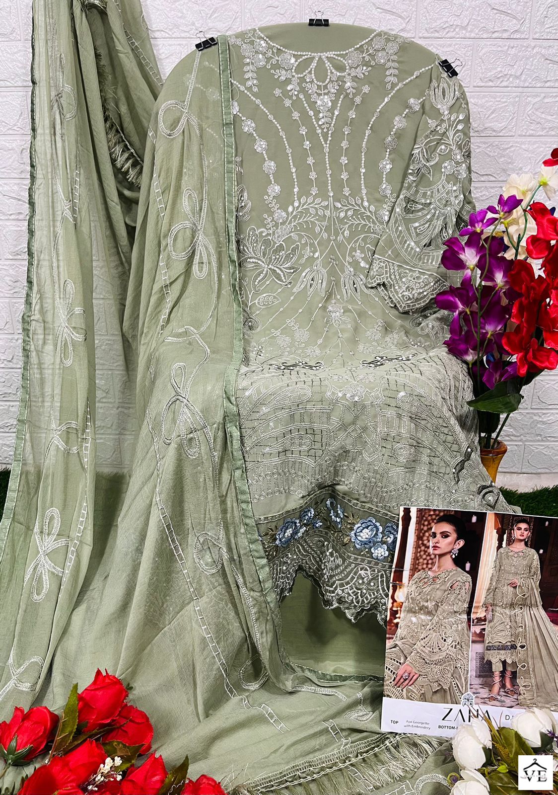 Zaha Habeeba Vol 1 Georgette Wholesale Pakistani Salwar Suit Catalog — Wholesale Salwar Suits, Eba Lifestyle wholesale from Surat - Gallery Image 12