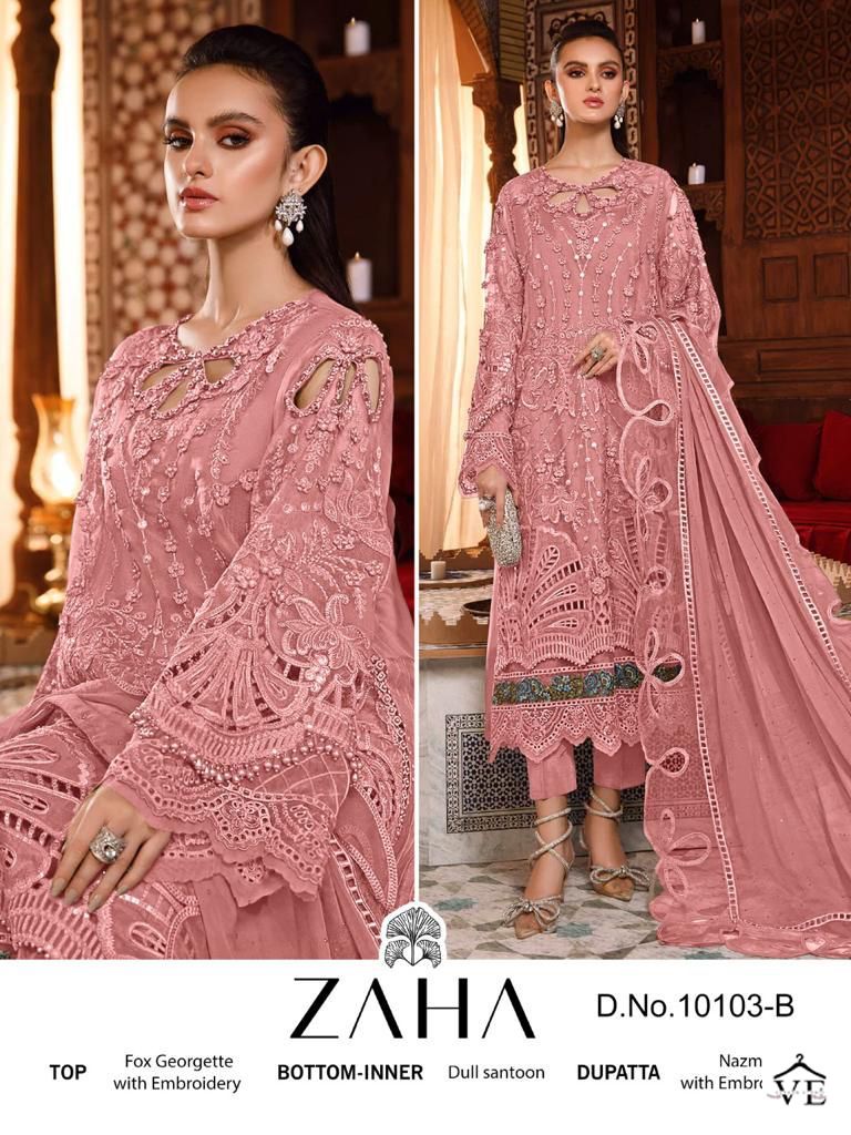 Zaha Habeeba Vol 1 Georgette Wholesale Pakistani Salwar Suit Catalog — Wholesale Salwar Suits, Eba Lifestyle wholesale from Surat - Gallery Image 4