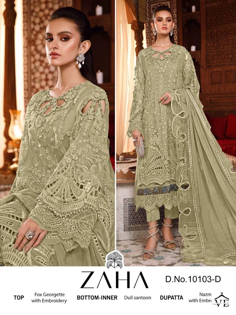 Zaha Habeeba Vol 1 Georgette Wholesale Pakistani Salwar Suit Catalog — Wholesale Salwar Suits, Eba Lifestyle wholesale from Surat - Gallery Image 5