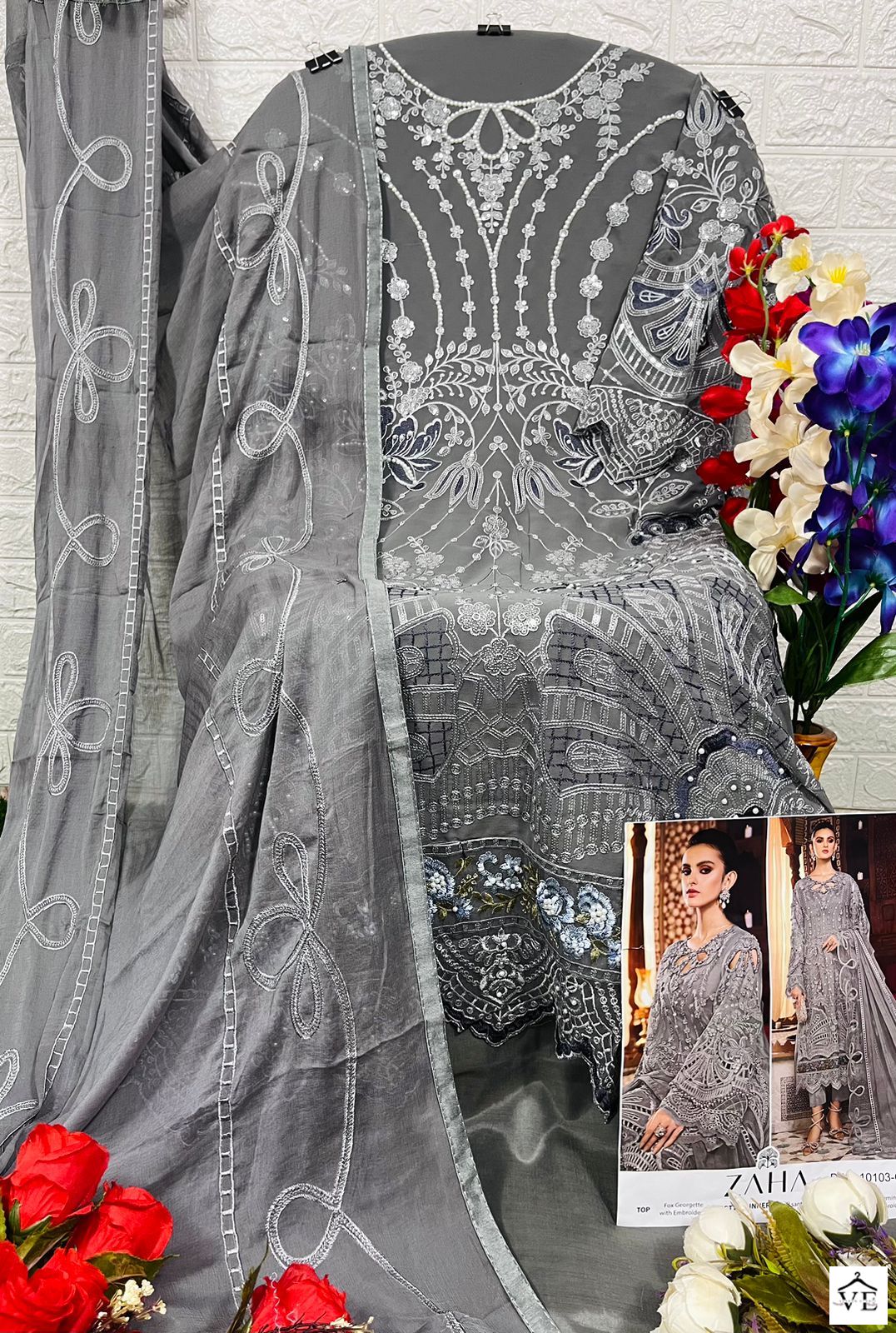 Zaha Habeeba Vol 1 Georgette Wholesale Pakistani Salwar Suit Catalog — Wholesale Salwar Suits, Eba Lifestyle wholesale from Surat - Gallery Image 8