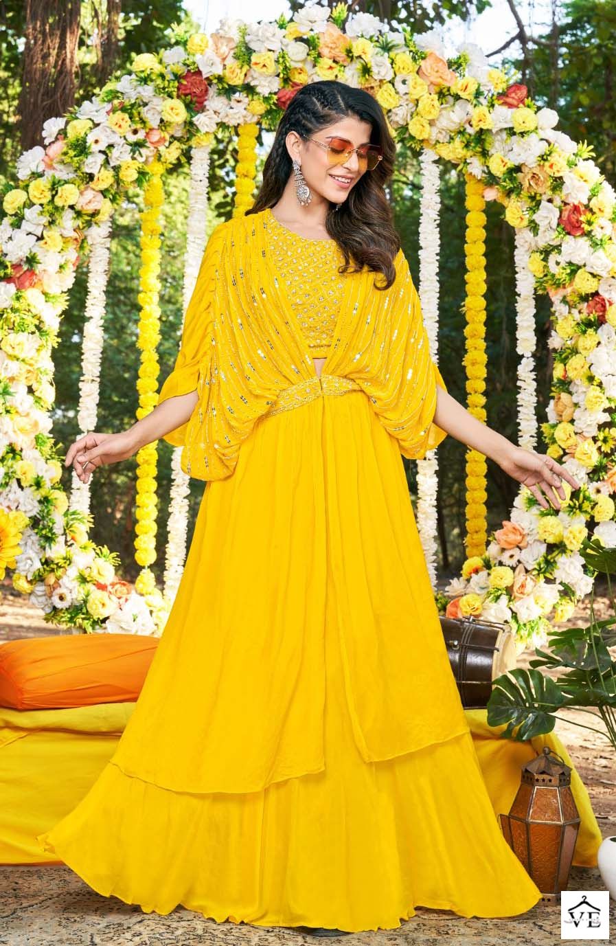 Vardan Ethnic Haldi Pure Viscose Wholesale Long Disegner Gowns Catalog — Wholesale Kurtis, MPA wholesale from Surat - Gallery Image 2