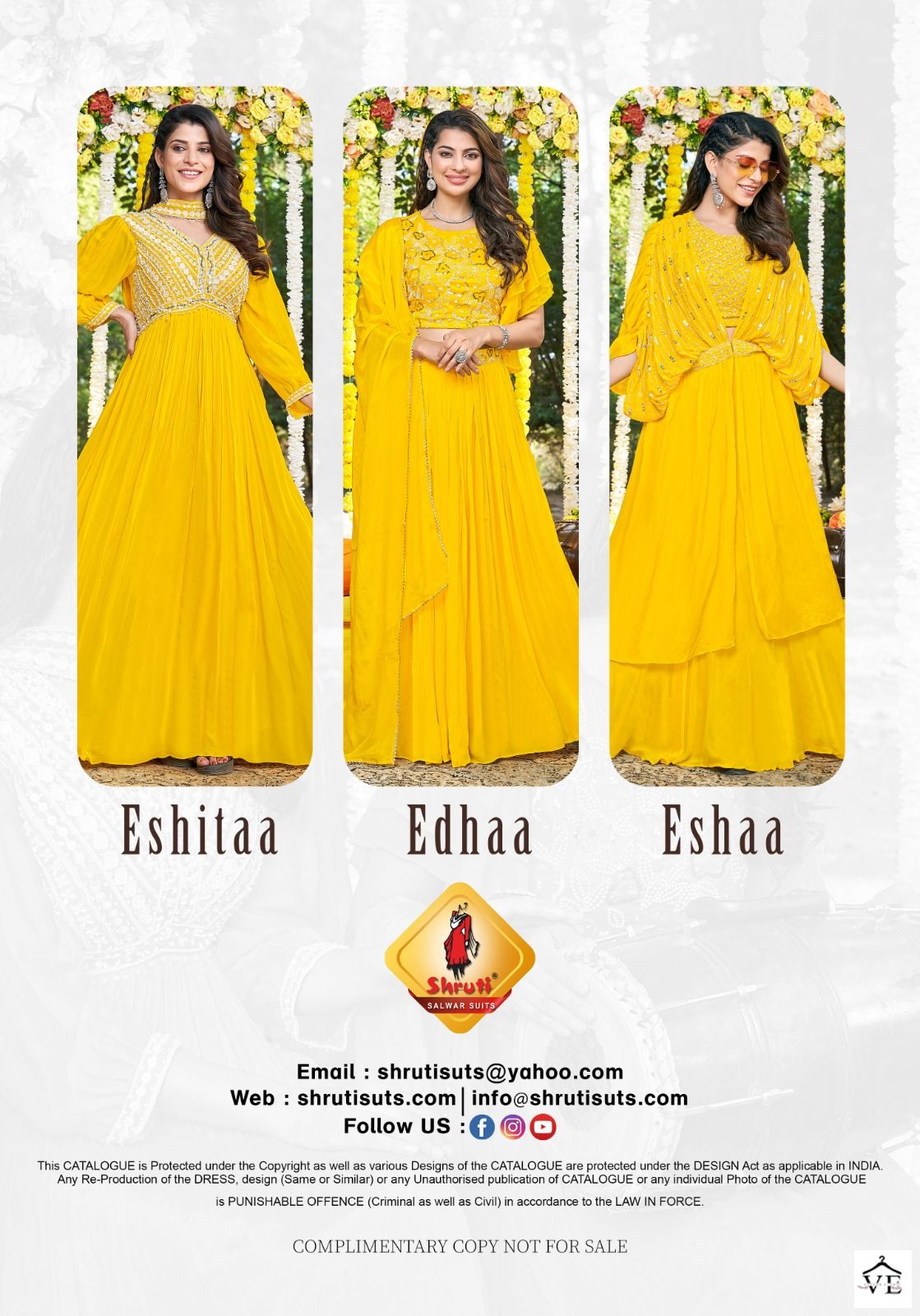 Vardan Ethnic Haldi Pure Viscose Wholesale Long Disegner Gowns Catalog — Wholesale Kurtis, MPA wholesale from Surat — view 4