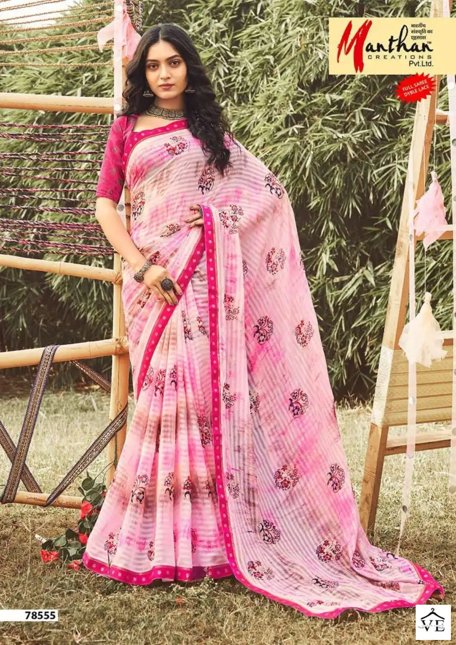 Manthan Harshitha Kachhi Kali Wholesale Saree Catalog — Wholesale Sarees, MPA wholesale from Surat - Gallery Image 6
