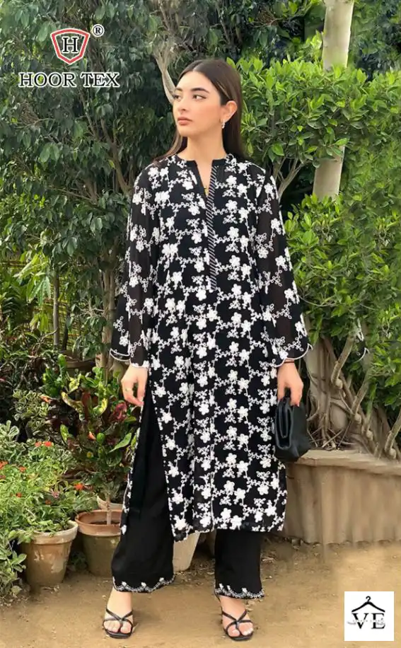 Hoor Tex HF-01 Pure Cambric Lawn Wholesale Pakistani Kurti Pant Catalog — Wholesale Kurtis, MPA wholesale from Surat - Gallery Image 2