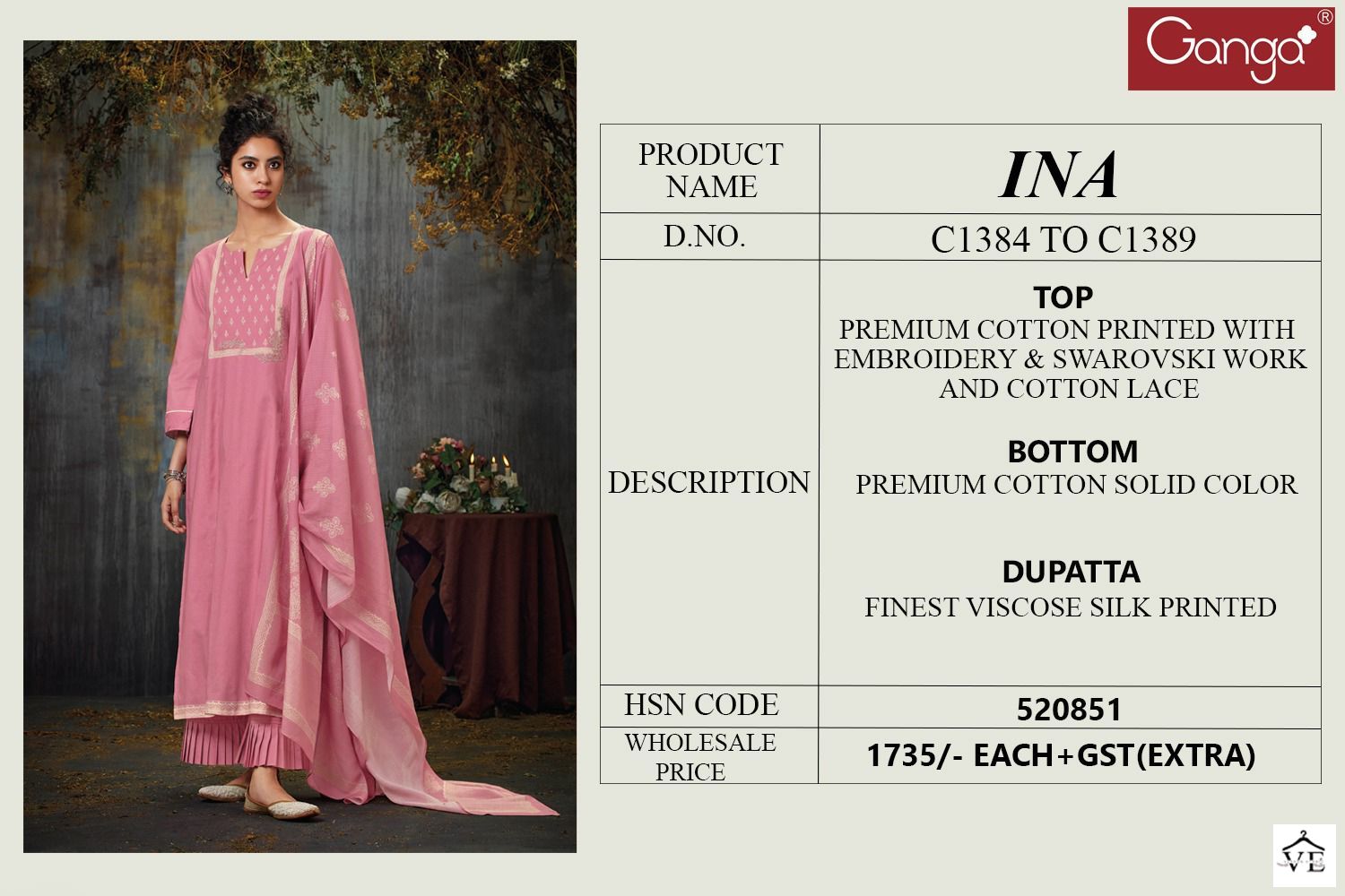 Ganga Ina Premium Cotton Wholesale Disegner Salwar Suit Catalog — Wholesale Salwar Suits, MPA wholesale from Surat — view 6