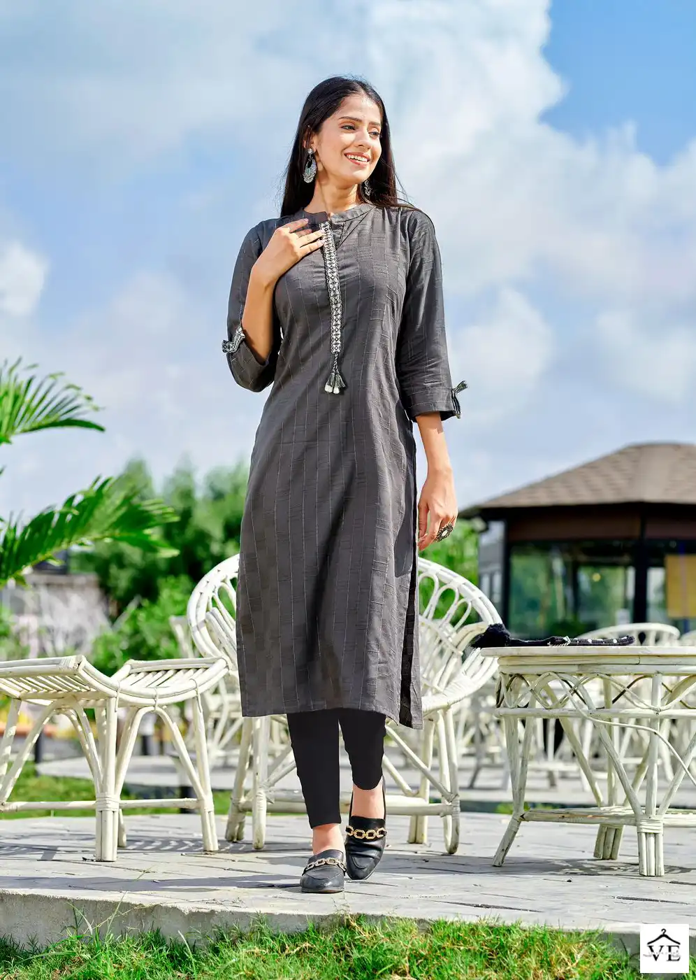Vardan Ethnic Indigo Rayon Wholesale Kurtis Catalog — Wholesale Kurtis, MPA wholesale from Surat — view 3