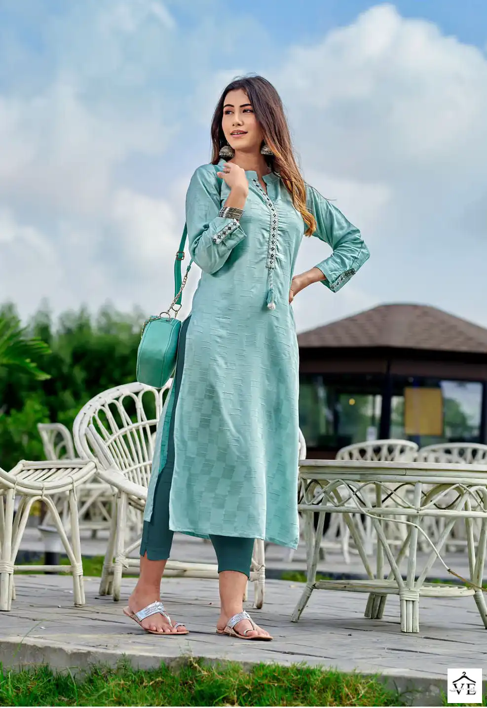 Vardan Ethnic Indigo Rayon Wholesale Kurtis Catalog — Wholesale Kurtis, MPA wholesale from Surat — view 4