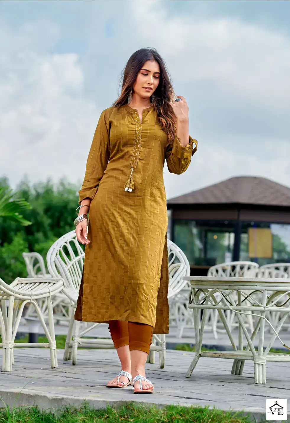 Vardan Ethnic Indigo Rayon Wholesale Kurtis Catalog — Wholesale Kurtis, MPA wholesale from Surat — view 5