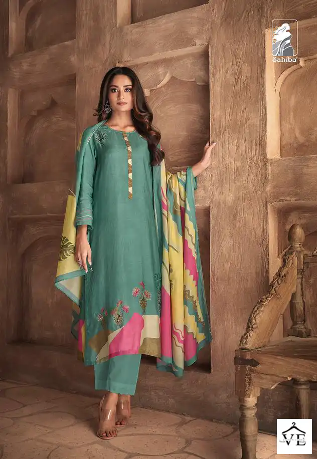 Sahiba Itra Pure Cotton Lawn Wholesale Salwar Suit Catalog — Wholesale Salwar Suits, MPA wholesale from Surat - Gallery Image 3