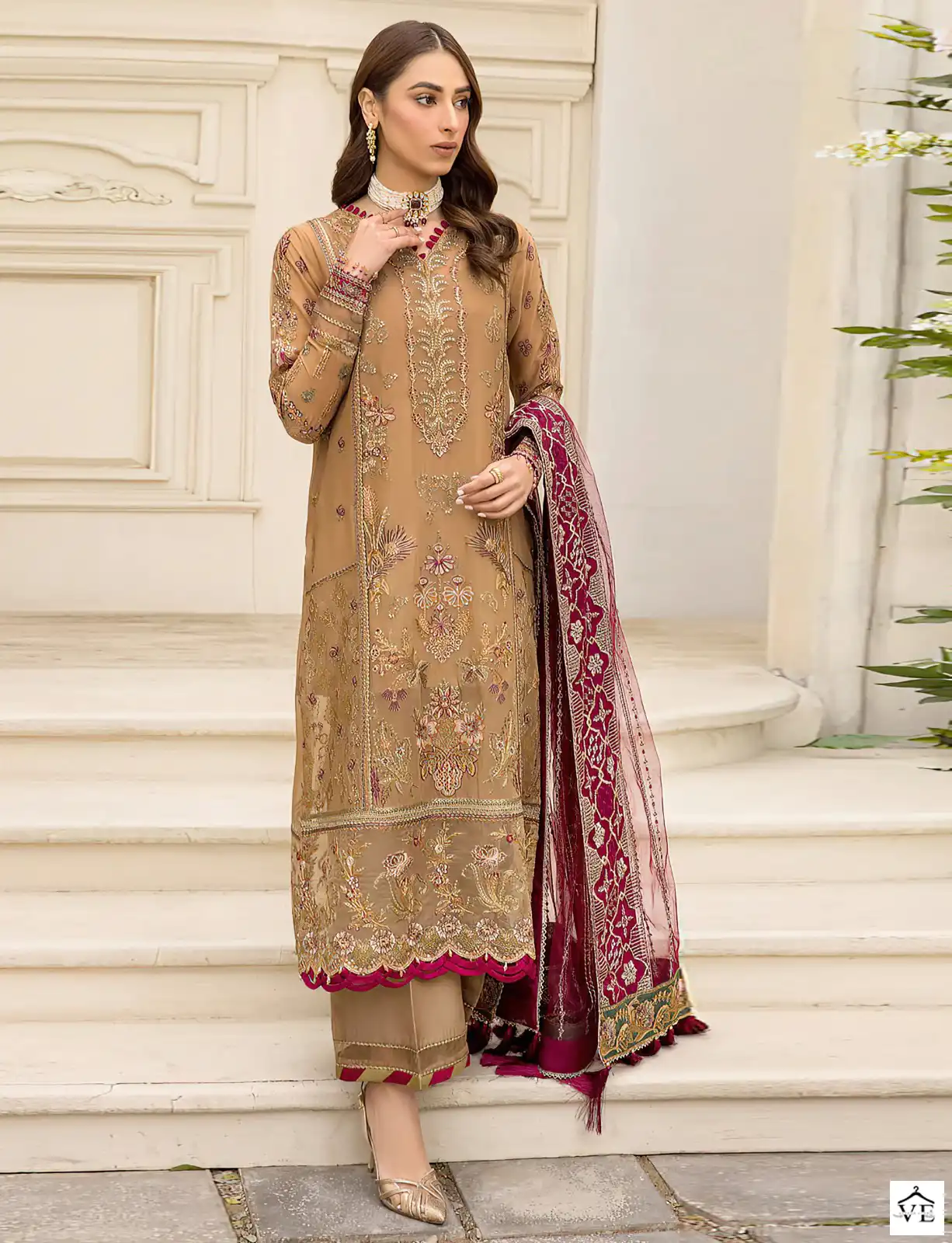 Vardan Ethnic Inlays 7003 Faux Georgette Wholesale Pakistani Suit — Wholesale Salwar Suits, MPA wholesale from Surat — view 1