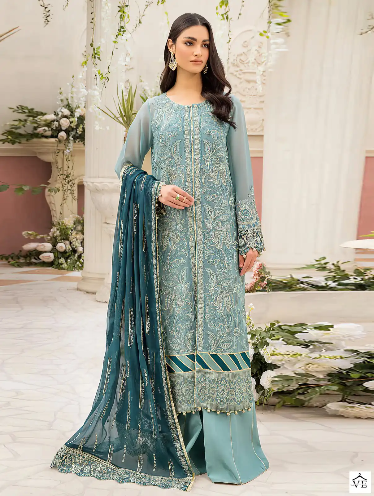 Vardan Ethnic Inlays 7001 Faux Georgette Wholesale Pakistani Suit — Wholesale Salwar Suits, MPA wholesale from Surat — view 1
