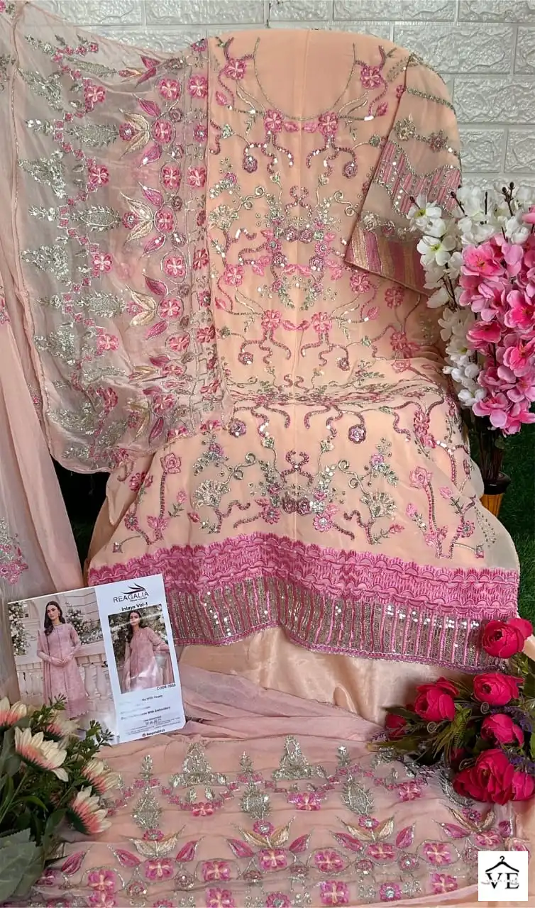 Vardan Ethnic Inlays 7002 Faux Georgette Wholesale Pakistani Suit — Wholesale Salwar Suits, MPA wholesale from Surat — view 2