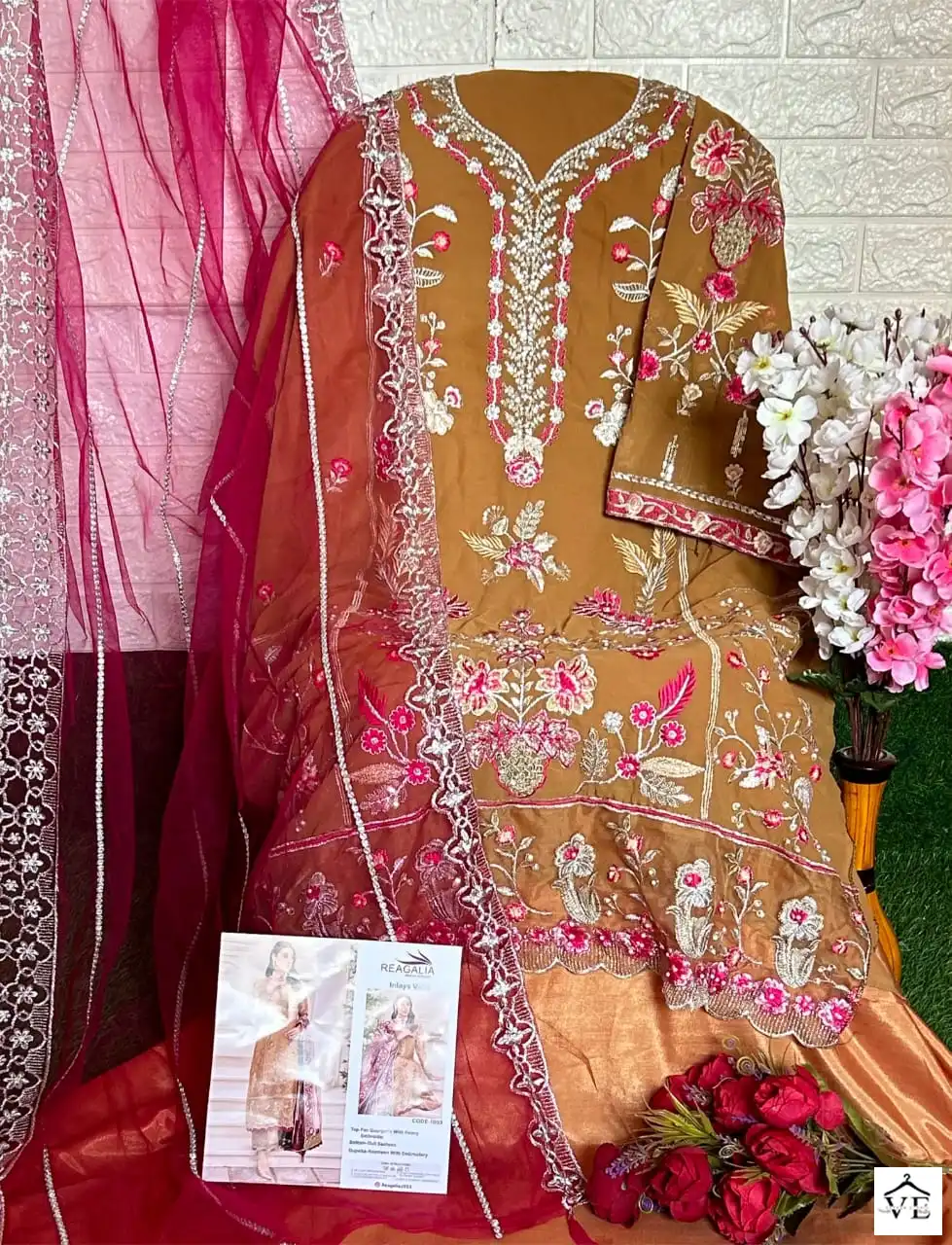 Vardan Ethnic Inlays 7003 Faux Georgette Wholesale Pakistani Suit — Wholesale Salwar Suits, MPA wholesale from Surat — view 2